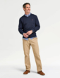 Crew Clothing Organic Cotton V Neck Jumper - Navy