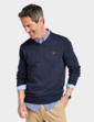 Crew Clothing Organic Cotton V Neck Jumper - Navy