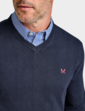 Crew Clothing Organic Cotton V Neck Jumper - Navy