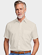 Double Two Short Sleeve Easy Care Shirt - Cream