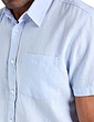 Pegasus Short Sleeve Linen Shirt - Blue