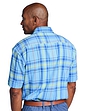 Pegasus Short Sleeve Cotton Check Shirt - Sky Blue