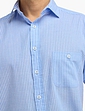 Double Two Blue Pinstripe Short Sleeve Shirt - Blue