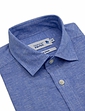 Double Two Linen Blend Long Sleeve Shirt - Blue