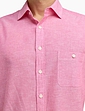 Double Two Short Sleeve Linen Blend Shirt - Pink