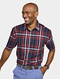 Pegasus Short Sleeve Cotton Check Shirt - Navy