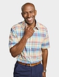 Pegasus Short Sleeve Cotton Check Shirt - Sky