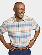 Pegasus Short Sleeve Cotton Check Shirt - Sky