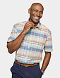 Pegasus Short Sleeve Cotton Check Shirt - Sky