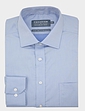 Double Two Luxury Weave Cotton Long Sleeve Shirt - Blue