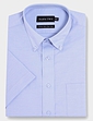 Double Two Non Iron Short Sleeve Oxford Shirt - Blue