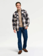Pegasus Sherpa Lined Zip Overshirt - Navy