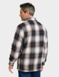 Pegasus Sherpa Lined Zip Overshirt - Navy