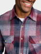 Pegasus Long Sleeve Brushed Check Shirt - Burgundy