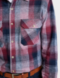 Pegasus Long Sleeve Brushed Check Shirt - Burgundy