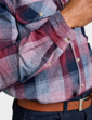 Pegasus Long Sleeve Brushed Check Shirt - Burgundy