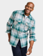 Pegasus Long Sleeve Brushed Check Shirt - Forest Green