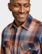 Pegasus Long Sleeve Brushed Check Shirt - Navy