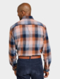 Pegasus Long Sleeve Brushed Check Shirt - Navy