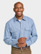 Pegasus Long Sleeve Flannel Shirt - Navy