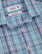 Double Two Short Sleeve Check Shirt - Aqua