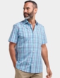 Double Two Short Sleeve Check Shirt - Aqua