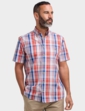 Double Two Check Short Sleeve Shirt - Red