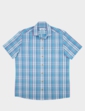 Check Double Two Short Sleeve Shirt - Turquoise