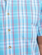 Check Double Two Short Sleeve Shirt - Turquoise