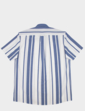 Stripe Double Two Short Sleeve Shirt - White Navy