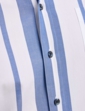 Stripe Double Two Short Sleeve Shirt - White Navy