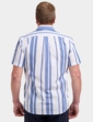 Stripe Double Two Short Sleeve Shirt - White Navy