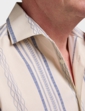 Short Sleeve Stripe Double Two Shirt - Beige