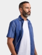 Short Sleeve Stripe Double Two Shirt - Navy
