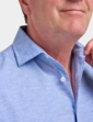 Double Two Linen Blend Shirt - Mid Blue
