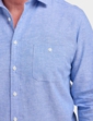 Double Two Linen Blend Shirt - Mid Blue