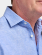 Linen Blend Double Two Shirt - Mid Blue