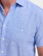 Linen Blend Double Two Shirt - Mid Blue