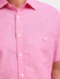Linen Blend Double Two Shirt - Pink