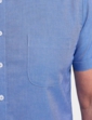 Double Two Short Sleeve Oxford Shirt - Blue