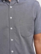 Double Two Short Sleeve Oxford Shirt - Charcoal