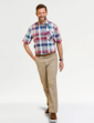 Pegasus Short Sleeve Cotton Check Shirt With Pocket - Red