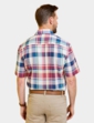 Pegasus Short Sleeve Cotton Check Shirt With Pocket - Red