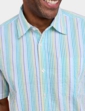 Pegasus Short Sleeve Stripe Seersucker Shirt - Blue