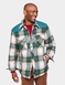 Pegasus Sherpa Lined Overshirt with Cord Panel - Green