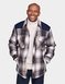 Pegasus Sherpa Lined Overshirt with Cord Panel - Navy