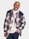Pegasus Sherpa Lined Overshirt with Cord Panel - Navy