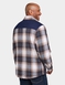 Pegasus Sherpa Lined Overshirt with Cord Panel - Navy