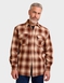 Pegasus Long Sleeve Check Shirt with Chest Pockets - Chestnut