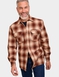 Pegasus Long Sleeve Check Shirt with Chest Pockets - Chestnut